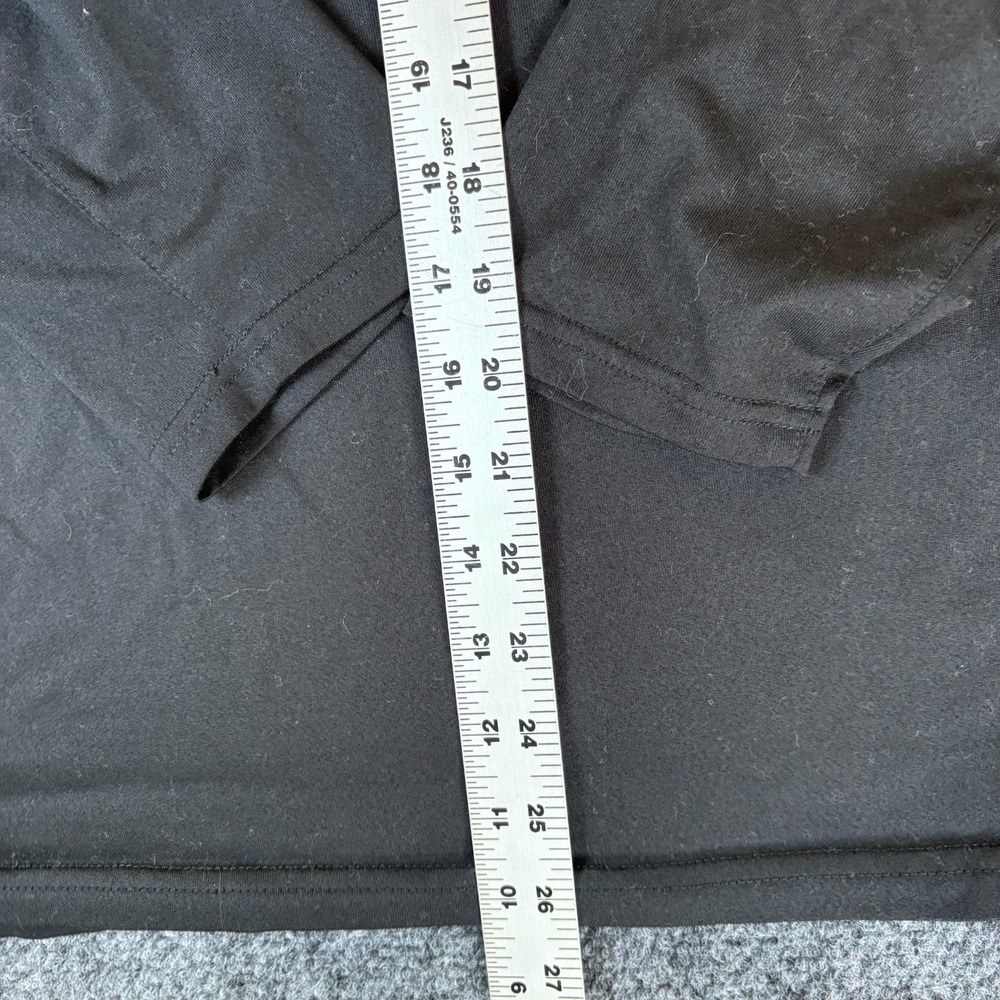 Nike Dri-FIT Tee Shirt Mens M Black White Swoosh Logo Activewear Long Sleeve - Picture 2 of 7